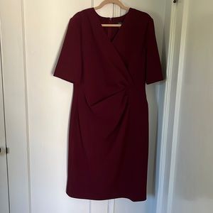 Tahari burgundy short sleeve dress size 16